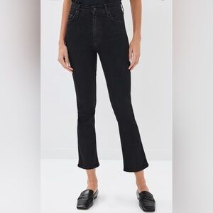MOTHER Black The Insider crop jeans in not guilty